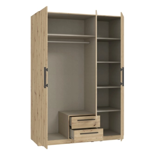 Szafa z lustrem i szufladami 150 cm Dąb Artisan